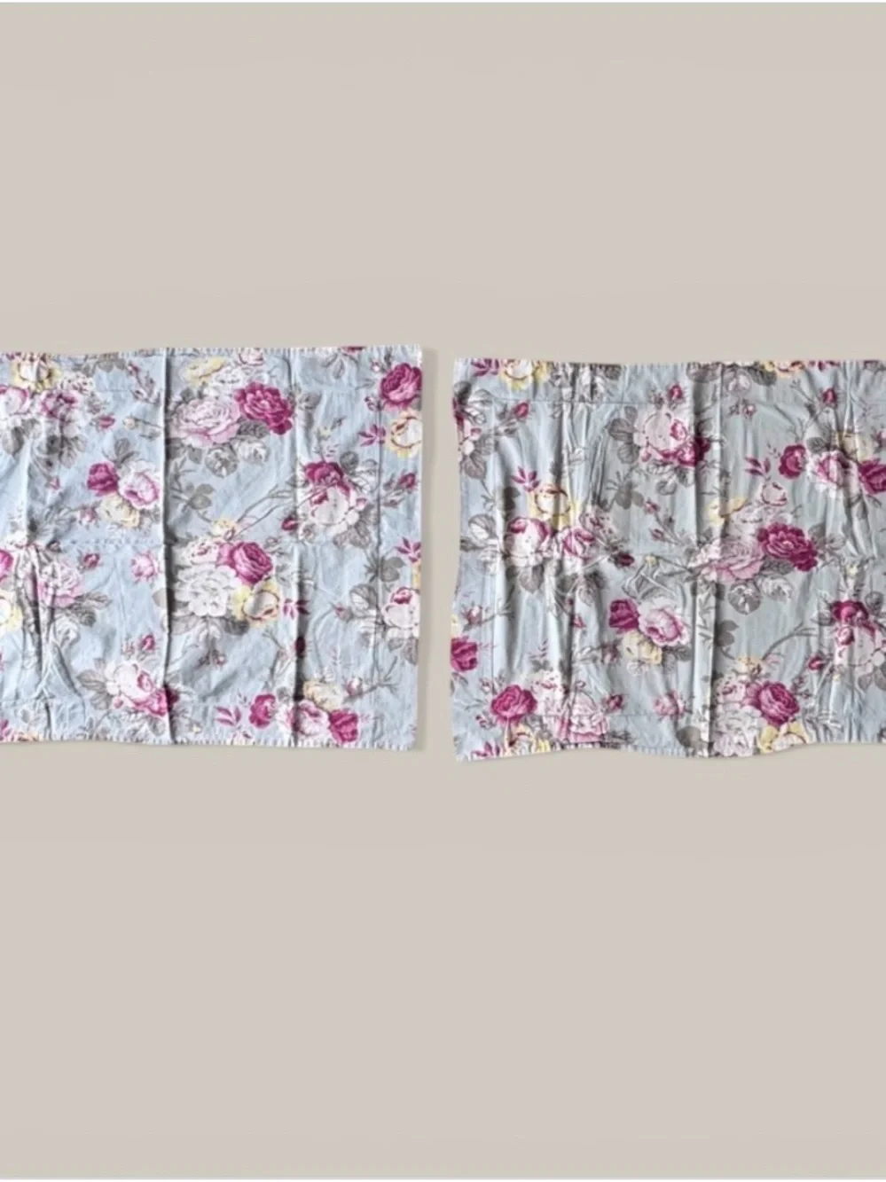 Pottery Barn Floral Pillowcase Sham Set   (4)  Roses Cotton Cottage Vintage